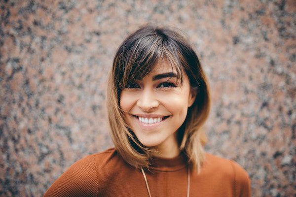 big smile with white teeth